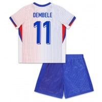 Frankreich Ousmane Dembele #11 Fußballbekleidung Auswärtstrikot Kinder EM 2024 Kurzarm (+ kurze hosen)